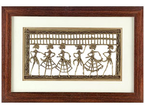 Handcrafted Tribal Metal Craft with Rosewood Frame