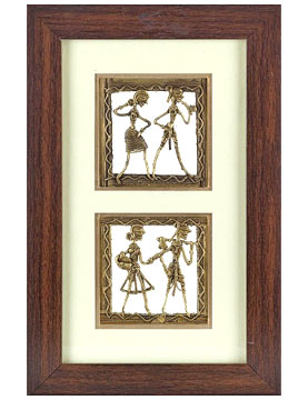 Handcrafted Tribal Metal Craft with Rosewood Frame