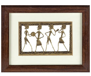 Handcrafted Tribal Metal Craft with Rosewood Frame