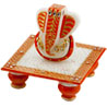 Gold Embossed Lord Ganesha with Chowki