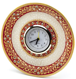 Gold Embossed Round Alarm Clock