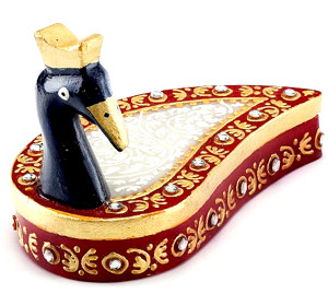 Gold Embossed Peacock Design Chopra