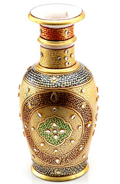 Heavy Gold Embossed Vase