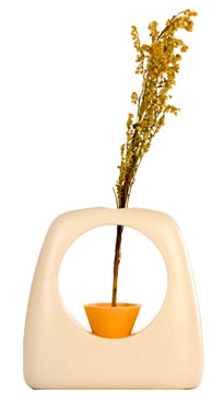 Two Tone basket vase