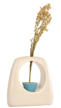 Two Tone basket vase