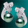 Facetz Diamond & Black Pearl Earrings