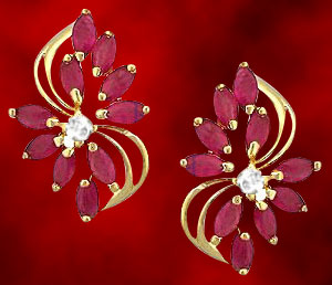 Diamond Ruby Earrings