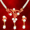 Jpearls Coral Pearl Pendant Set
