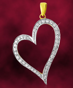 Diwali Gifts, Jagdamba Heart Diamond Pendant