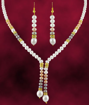 Jagdamba Brilliant Pearl Set