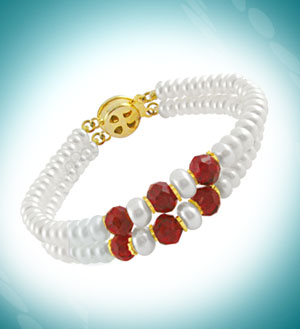 Jagdamba Two Row Pearl Bracelet