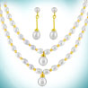 Jagdamba Double String Oval Pearl Set