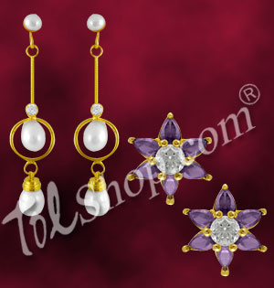 Jagdamba Combo of Two Pair Earrings