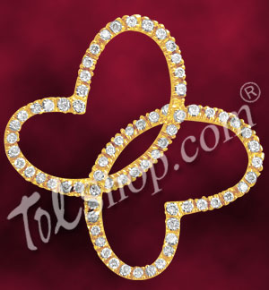 Jagdamba Dual Heart Diamond Pendant