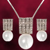 Diamond Pearl Pendant Set