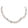 3 Line Pearl & Ruby Necklace