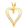 2 Line Heart Shape Diamond Pendant