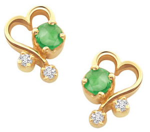 Diamond n Emerald Earrings