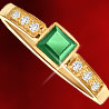 Diamond and Square Emerald Ring