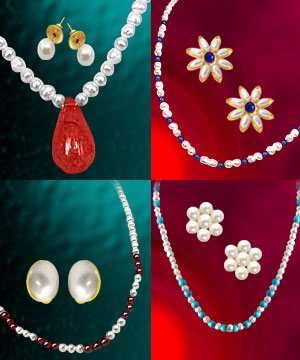 4 Colorful Freshwater Pearl Sets
