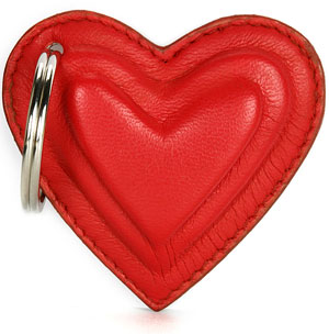 Heart Shape Leather Keychain