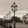 Lamps at Night Musee du Louvre by Peacock