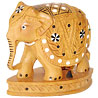 Wooden Elephant With Inlay Work