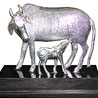 Lovely White Metal Cow with Calf