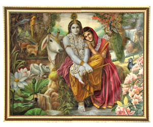  Delightful Radha Krishna Painting on Canvas Paper     Home Decor     Paintings     Canvas Paintings