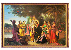  Magnificent Painting of Shree Radha - Krishna with Gopis     Home Decor     Paintings     Canvas Paintings