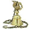 Brass Hanging Bell with Peacock