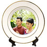 Ceramic Gold Rim Plate With Stand