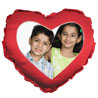 Personalized Heart Shape Pillow in Red Satin