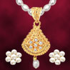 24kt Gold Plated Pendant & Freshwater Pearl Set