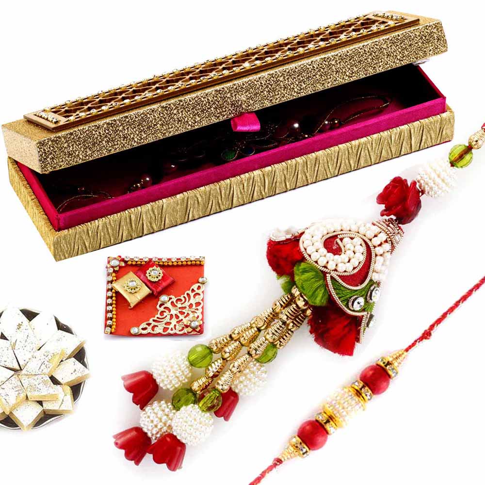 Premium Rakhi Gift Box With Set Of 2 Rakhi India