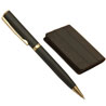 Pierre Cardin Golden Eye Black Ball Pen & Prism Credit Card Holder Set