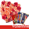 25 Roses & Heart N Chocolates