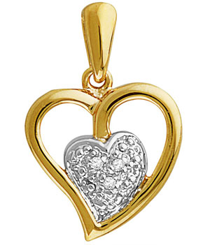 Jpearls Heart In Heart Diamond Pendant
